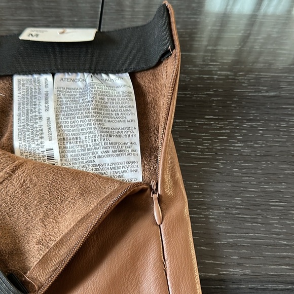 Zara High Rise Faux Leather Leggings Pants Brown. New with tags. Size M / 28 - Picture 3 of 8